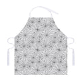White And Black Spider Web Pattern Print Adjustable Apron