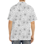 White And Black Spider Web Pattern Print Aloha Shirt