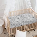 White And Black Spider Web Pattern Print Baby Crib Sheet