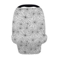 White And Black Spider Web Pattern Print Baby Seat Cover
