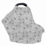 White And Black Spider Web Pattern Print Baby Seat Cover