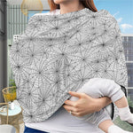 White And Black Spider Web Pattern Print Baby Seat Cover