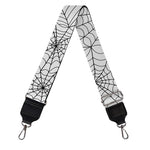 White And Black Spider Web Pattern Print Bag Strap