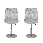 White And Black Spider Web Pattern Print Bar Stool Covers