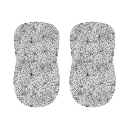White And Black Spider Web Pattern Print Bar Stool Covers