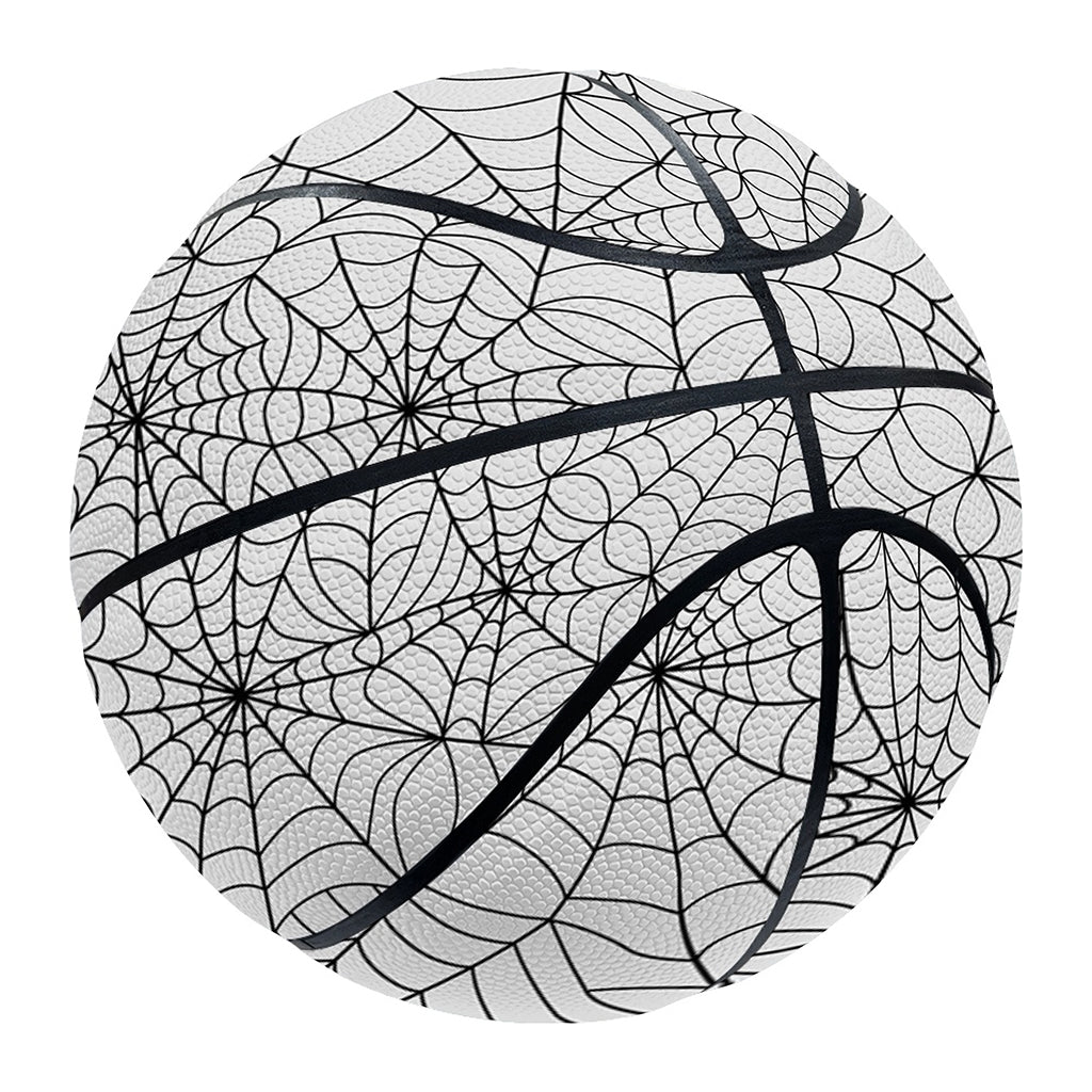 White And Black Spider Web Pattern Print Basketball