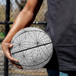 White And Black Spider Web Pattern Print Basketball
