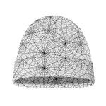 White And Black Spider Web Pattern Print Beanie
