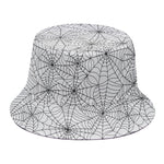 White And Black Spider Web Pattern Print Bucket Hat