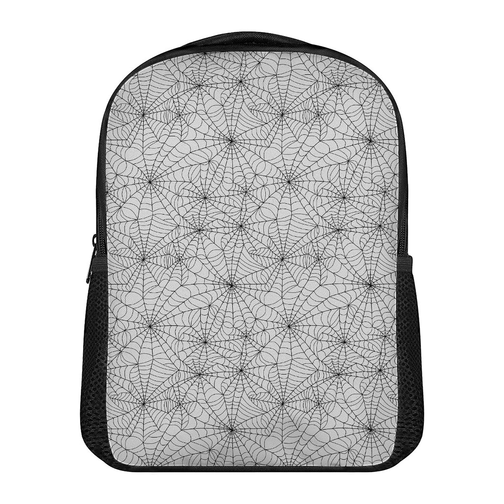 White And Black Spider Web Pattern Print Casual Backpack