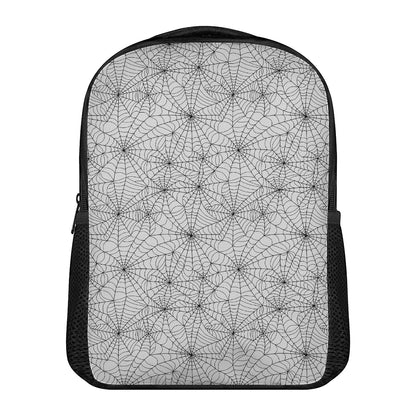 White And Black Spider Web Pattern Print Casual Backpack