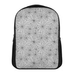 White And Black Spider Web Pattern Print Casual Backpack