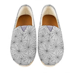 White And Black Spider Web Pattern Print Casual Shoes