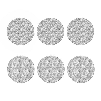 White And Black Spider Web Pattern Print Coaster Set