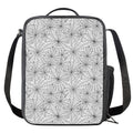 White And Black Spider Web Pattern Print Crossbody Lunch Bag