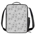 White And Black Spider Web Pattern Print Crossbody Lunch Bag