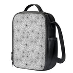 White And Black Spider Web Pattern Print Crossbody Lunch Bag