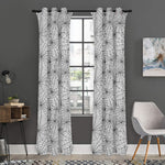 White And Black Spider Web Pattern Print Curtain