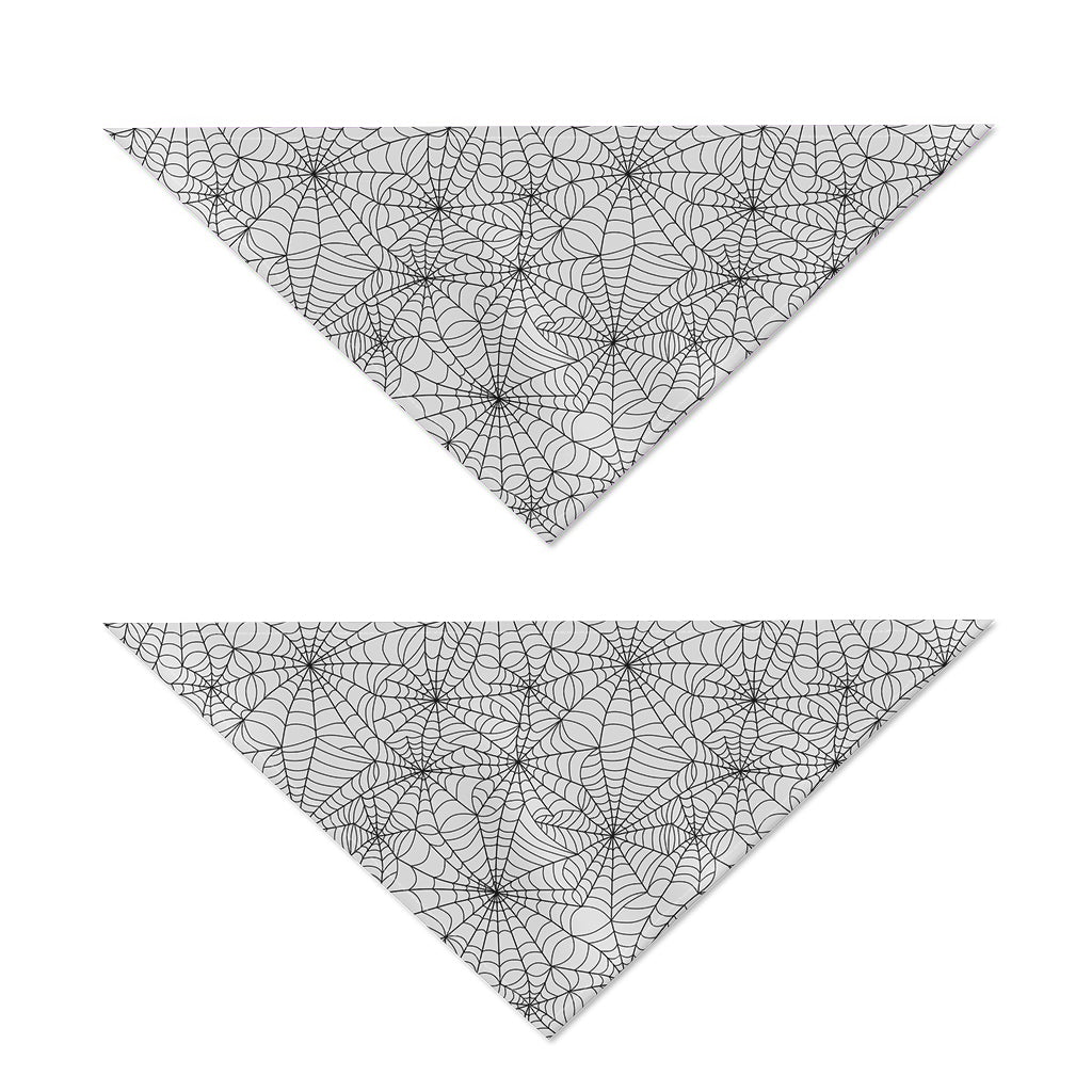 White And Black Spider Web Pattern Print Dog Bandana