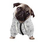 White And Black Spider Web Pattern Print Dog Zip Up Hoodie