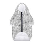 White And Black Spider Web Pattern Print Dog Zip Up Hoodie