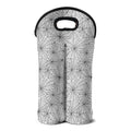 White And Black Spider Web Pattern Print Double Neoprene Wine Tote