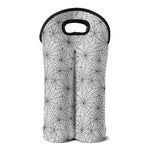 White And Black Spider Web Pattern Print Double Neoprene Wine Tote
