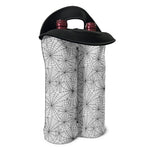 White And Black Spider Web Pattern Print Double Neoprene Wine Tote
