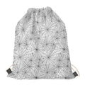 White And Black Spider Web Pattern Print Drawstring Bag