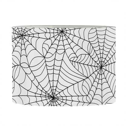 White And Black Spider Web Pattern Print Drum Lamp Shade
