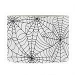 White And Black Spider Web Pattern Print Drum Lamp Shade