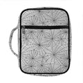 White And Black Spider Web Pattern Print Front Pocket Bible Bag