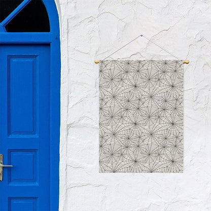 White And Black Spider Web Pattern Print Garden Flag
