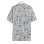 White And Black Spider Web Pattern Print Hawaiian Shirt