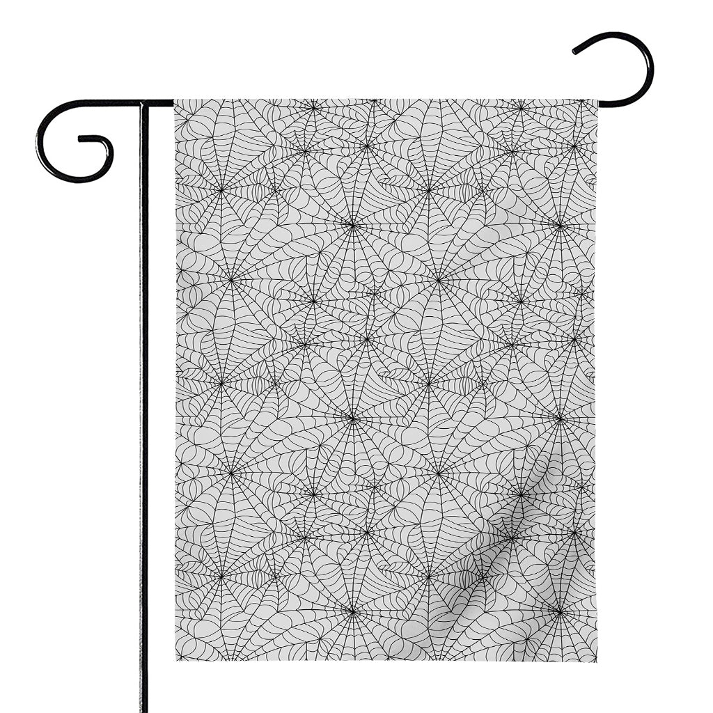 White And Black Spider Web Pattern Print House Flag
