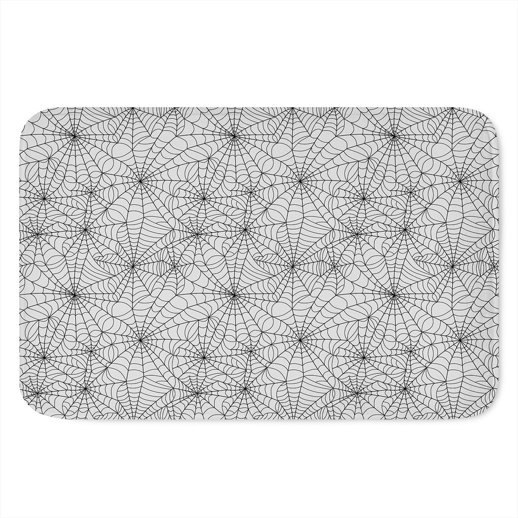 White And Black Spider Web Pattern Print Indoor Door Mat