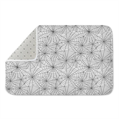 White And Black Spider Web Pattern Print Indoor Door Mat