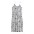 White And Black Spider Web Pattern Print Jersey Midi Cami Dress