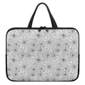 White And Black Spider Web Pattern Print Laptop Sleeve With Handle