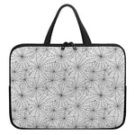 White And Black Spider Web Pattern Print Laptop Sleeve With Handle