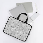 White And Black Spider Web Pattern Print Laptop Sleeve With Handle