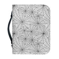 White And Black Spider Web Pattern Print Leather Bible Cover