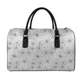 White And Black Spider Web Pattern Print Leather Duffel Bag