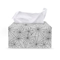 White And Black Spider Web Pattern Print Leather Tissue Box Cover