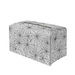 White And Black Spider Web Pattern Print Leather Tissue Box Cover