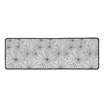 White And Black Spider Web Pattern Print Long Kitchen Mat