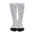 White And Black Spider Web Pattern Print Long Socks