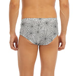 White And Black Spider Web Pattern Print Men's Briefs