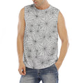 White And Black Spider Web Pattern Print Men's Fitness Tank Top