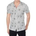 White And Black Spider Web Pattern Print Men's Shirt